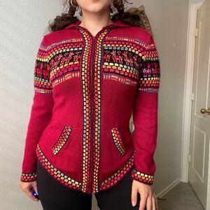 Vintage‎ Peru Alpaca Geometric Print Hoodie